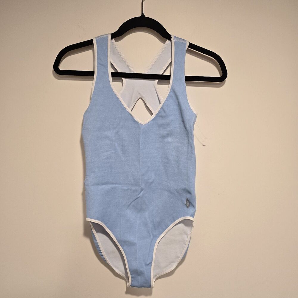 Free People FP Movement Power Play Bodysuit Baby Blue Size M/L Athletic Sporty - Picture 4 of 13